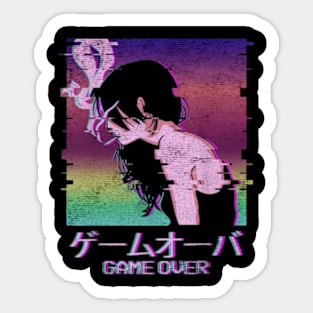 game over Vaporwave anime Sticker